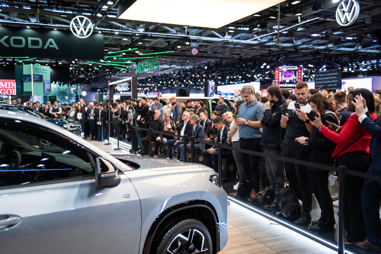 Attendees of the Paris Motor Show