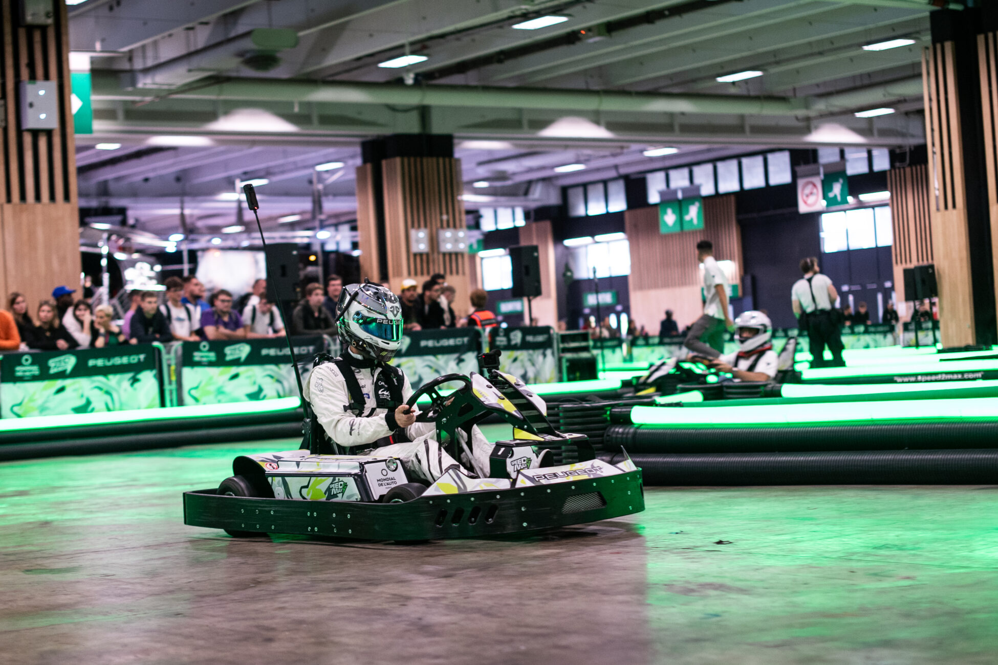 Electric go-kart activites during Paris Motor Show