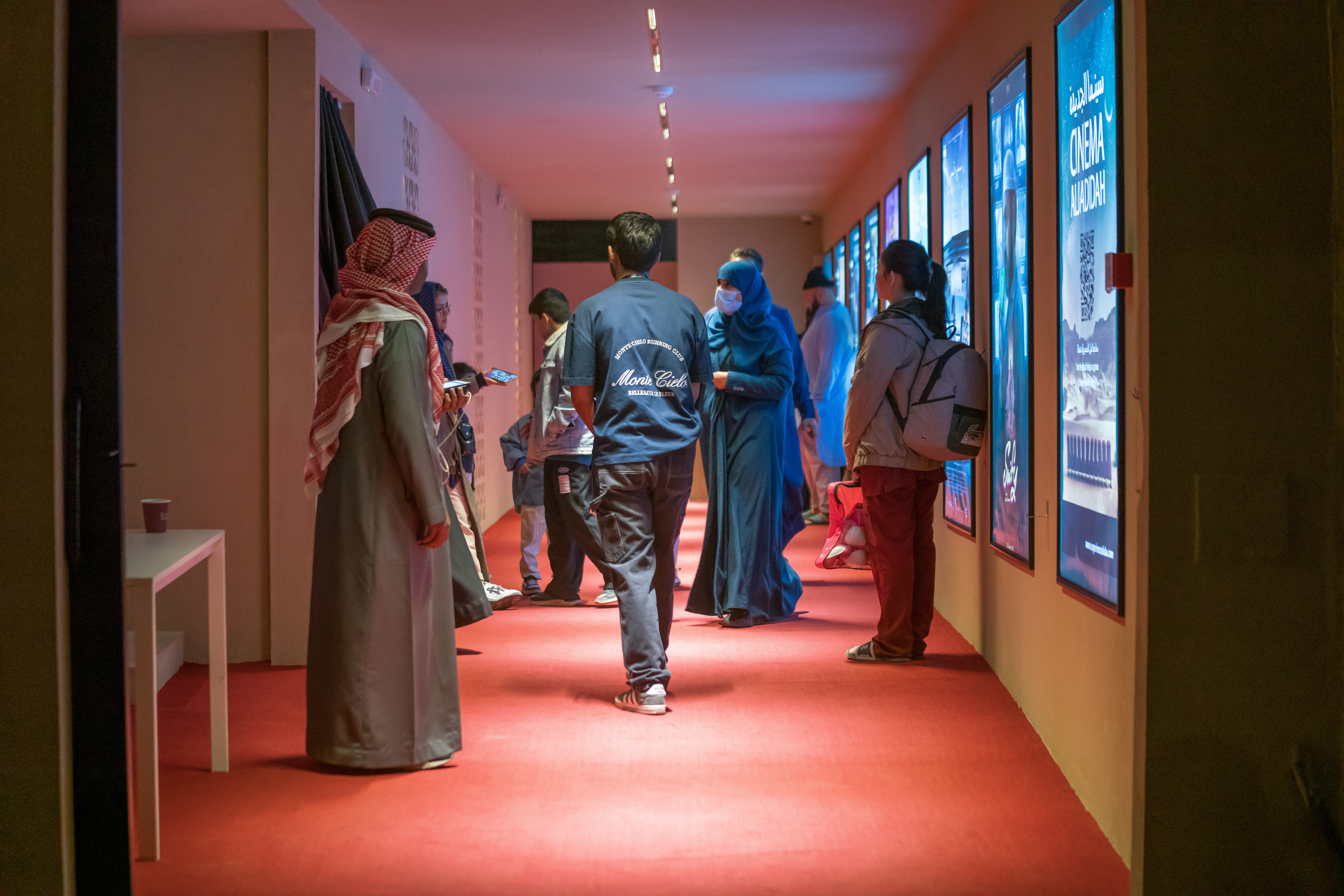 Corridors with red carpet