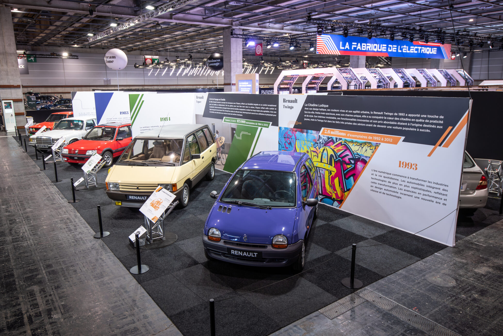 Pavilion showcasing vintage vehicles