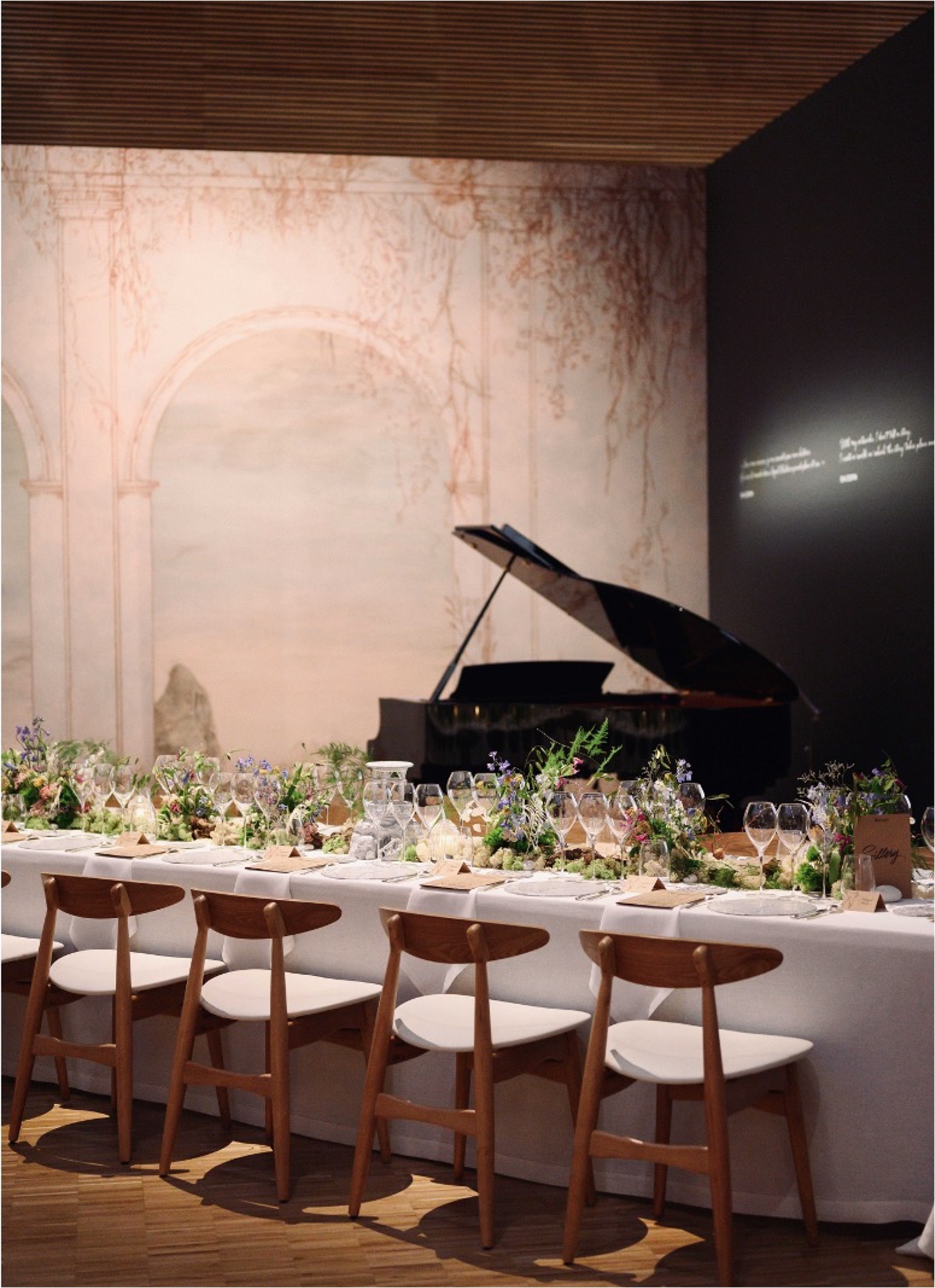 Reception table designed for a Ruinart event